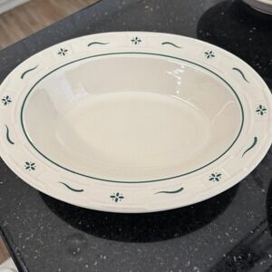 Longaberger Pottery Woven Traditions Oval Serving Bowl Oven Safe‎